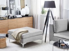 Beliani Žametni stolček sive barve EVJA