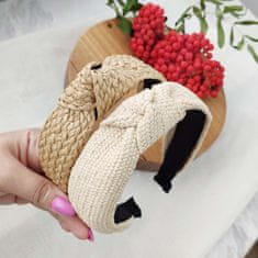 Flamenco Mystique Pletena trakica s turbanom, obseg 42 cm, premer 12,5 cm, širina 4 cm
