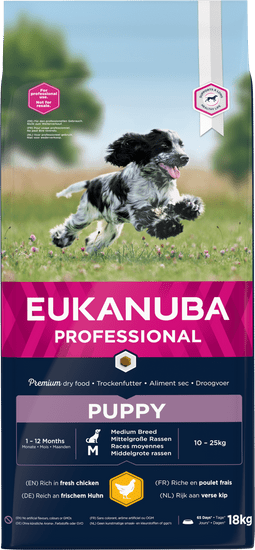 Eukanuba Hrana za pse Puppy & Junior Medium, 18 kg