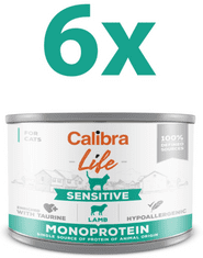Calibra Life Sensitive konzerva za mačke, jagnje, 6 x 200 g