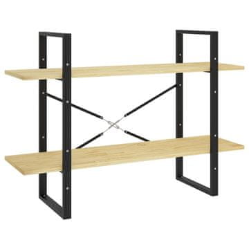 Vidaxl Knjižna omara 2-nadstropna 100x30x70 cm trdna borovina