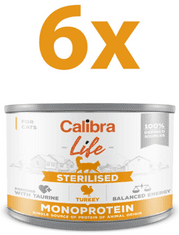 Calibra Life Sterilised konzerva za mačke, puran, 6 x 200 g