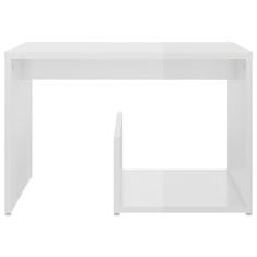 Vidaxl Stranska mizica visok sijaj bela 59x36x38 cm iverna plošča