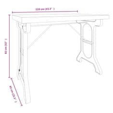 Vidaxl Jedilna miza 110x65x82 cm trden les jelke in železo