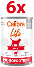 Calibra Life Adult konzerva za pse, govedina & korenje, 6 x 400 g