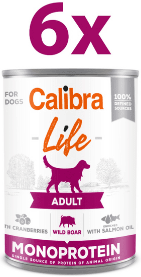 Calibra Life Adult konzerva za pse, merjasec & brusnice, 6 x 400 g
