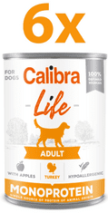 Calibra Life Adult konzerva za pse, puran & jabolka, 6 x 400 g