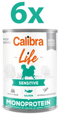Calibra Life Sensitive konzerva za pse, losos & riž, 6 x 400 g
