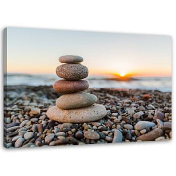 shumee Slika na platnu, Zen kamni na plaži - 120x80