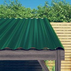 Vidaxl Strešne plošče 12 kosov prašno premazano jeklo zelene 100x36 cm