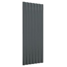 Vidaxl Strešne plošče 12 kos prašno premazano jeklo antracit 100x36 cm