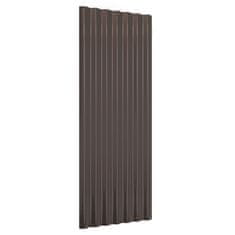 Vidaxl Strešne plošče 12 kosov prašno premazano jeklo rjave 100x36 cm