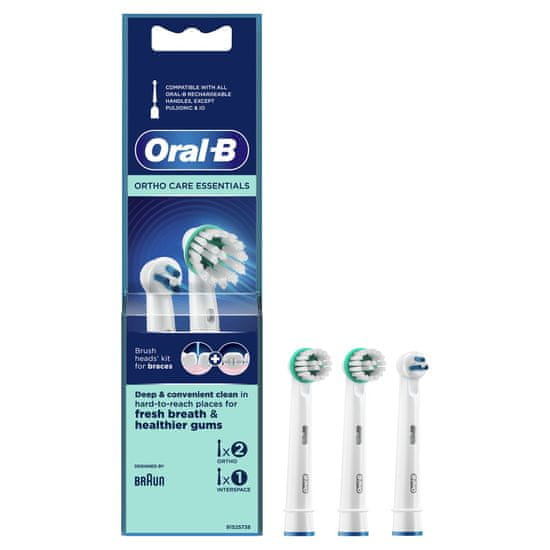 Oral-B Ortho care essentials 3CT, nadomestna glava za zobno ščetko
