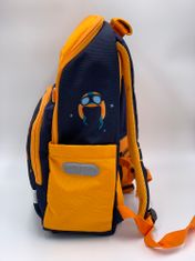 Klarion Elegantna oranžno modra ergonomska šolska torba Tom