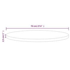 Vidaxl Mizna plošča Ø70x2,5 cm trdna borovina