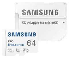 Samsung PRO Endurance micro SDXC spominska kartica, 64 GB + SD adapter