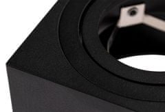 LUMILED Stropna kvadratna halogenska svetilka AMAT-S 50mm črna premična cev