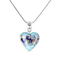 Lampglas Čudovita ogrlica z ledenim srcem s srebrom šterling iz Lampglas Pearl NLH29