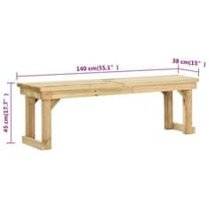 Vidaxl Vrtna klop 140 cm impregnirana borovina