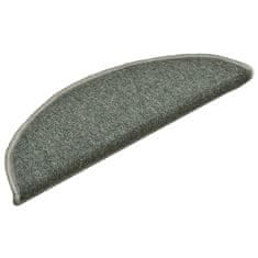 Vidaxl Preproge za stopnice 15 kosov temno zelene 56x17x3 cm