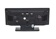 Malatec Velika 4v1 USB LED digitalna budilka z termometrom in ogledalom črna