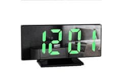 Malatec Velika 4v1 USB LED digitalna budilka z termometrom in ogledalom črna