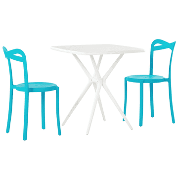 Beliani Vrtni bistro set bela / modra PRODAJA / CAMOGLI