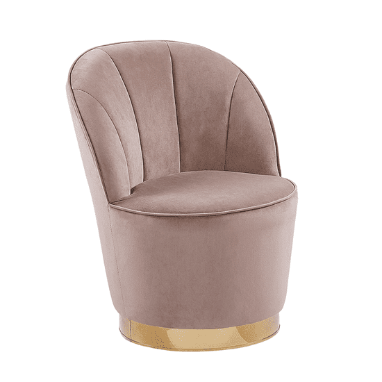 Beliani Žametni fotelj beige ALBY