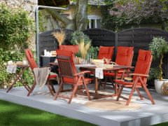 Beliani Komplet 6 vrtnih stolov iz akacijevega lesa z blazinami iz terakote TOSCANA