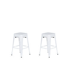 Beliani Komplet 2 barskih stolčkov 60 cm v sijajni beli barvi CABRILLO