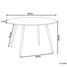 Beliani Jedilna miza iz črne gume 90 cm BOVIO