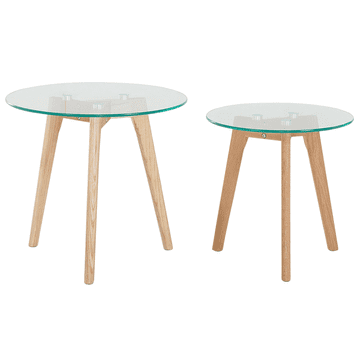 Beliani Komplet dveh steklenih mizic za kavo MISSOURI