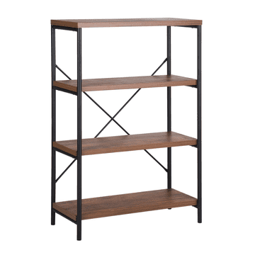 Beliani Knjižna omara s 4 policami iz temnega lesa BRISBANE