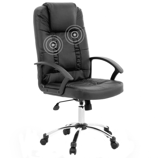 Beliani Črni fotelj z masažno funkcijo RELAX