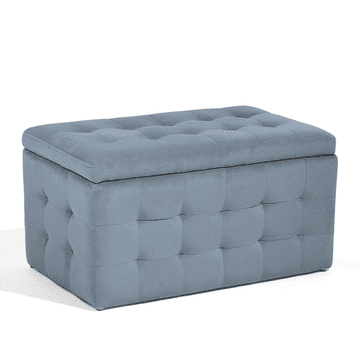 Beliani Tabure Chesterfield v sivi barvi MICHIGAN