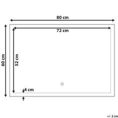 Beliani Pravokotno ogledalo LED 80x 60 cm ADOUR