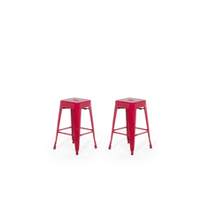 Beliani Komplet 2 barskih stolčkov 60 cm rdeča CABRILLO