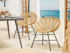 Beliani Komplet 2 stolov iz ratana svetlo rjave barve ACERRA