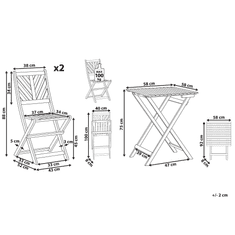 Beliani Komplet balkonskega pohištva TERNI iz lahkega lesa