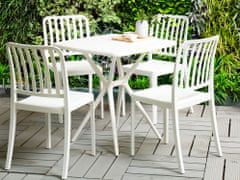 Beliani Vrtni jedilni set s 4 sedeži bele barve PRODAJA