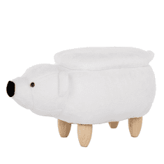 Beliani Otroški beli stolček s shrambo BEAR