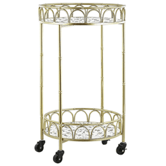 Beliani Zlati kuhinjski voziček s teraco učinkom SHAFTER