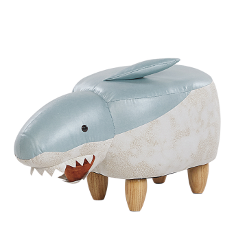 Beliani Živalski stolček modro-bele barve SHARK
