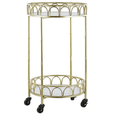 Beliani Zlati kuhinjski voziček z marmornim učinkom SHAFTER