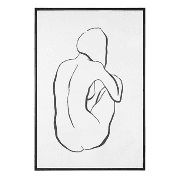 Beliani Uokvirjena slika, platno črno-belo RIVAROTTA