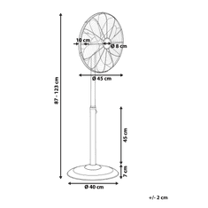 Beliani Srebrni stoječi ventilator TRENT