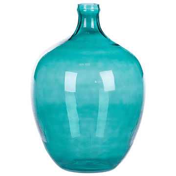 Beliani Steklena cvetlična vaza 39 cm turkizna BIRYANI
