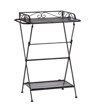 Beliani Črna kovinska miza za shranjevanje ANCUD