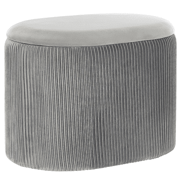 Beliani Žametni stolček za shranjevanje svetlo sive barve RICHLAND