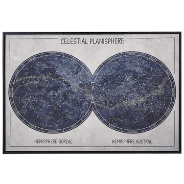 Beliani Uokvirjena slika na platnu ozvezdja 63 x 93 cm modra GRIZZANA